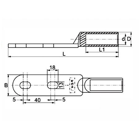 Aluminum Double Hole Terminal DL- D