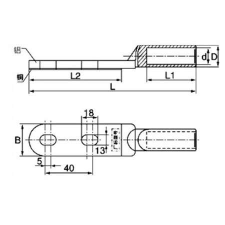 Copper And Aluminum Double Hole Terminal DTL-D